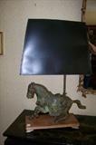 Chinese metal horse  made into a lamp