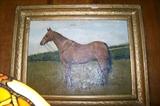 Wonderful painting on canvas of a beautiful horse - DID I SAY THE OWNER WAS SOMEONE WHO SHOWED HORSE - HUNTED FOX, ETC???