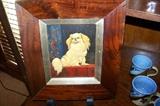 Love it - beautifully framed oil of a dog