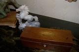 Soapstone horse, shown with one of the many English boxes