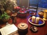 Michael Smith Art Pottery Serving Pieces, Burgundy/Green & Brown