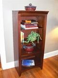 •	Shelving, Dark Walnut Finish, Straight Sides w/ Crown Top, Two Adjustable Shelves Over Set Shelf, 26"W X 28"D (inc.Crown) X 59"H, Kinkaid