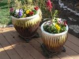 Garden Accessories & Décor inc. Glazed Ceramic Planters & Contemporary Fountain