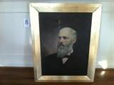 19th Century Bearded Man Portrait Oil Painting 