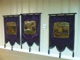 Set of 3 Hand Painted Odd Fellows Banners 