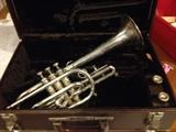 Beautiful silver trumpet with two mouthpieces and case for sale , $220 firm is a great price.