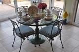 Terrific wrought iron table and chair set!