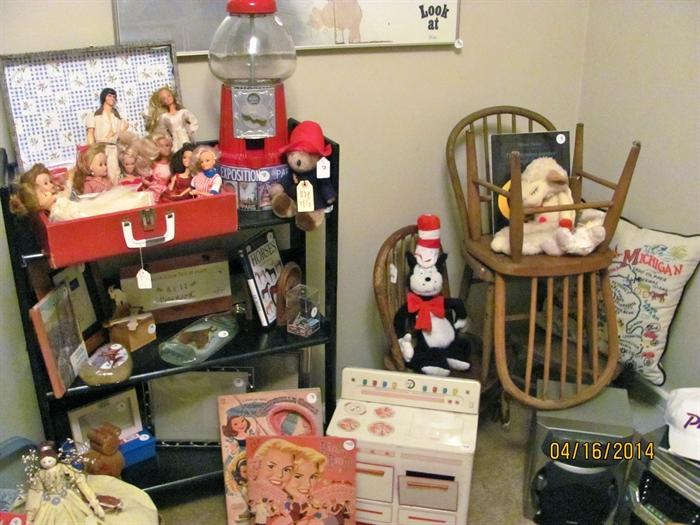 Vintage children's chair set and toys!