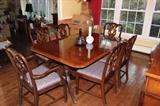 Antique Mahogany Dining Room Table & Chairs w Breakfront and Buffet