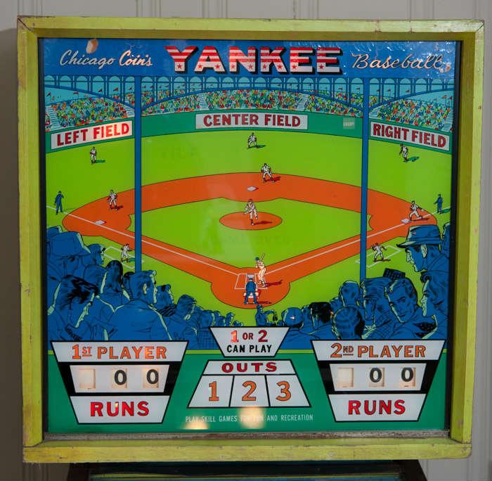 Chicago Coin Yankee Pinball Machine with original paint!  Ready for Saturday's sale!