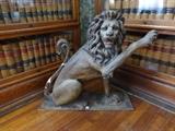 Antique plaster lion from circus display
