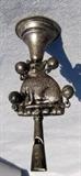 Sterling child's whistle w/bells