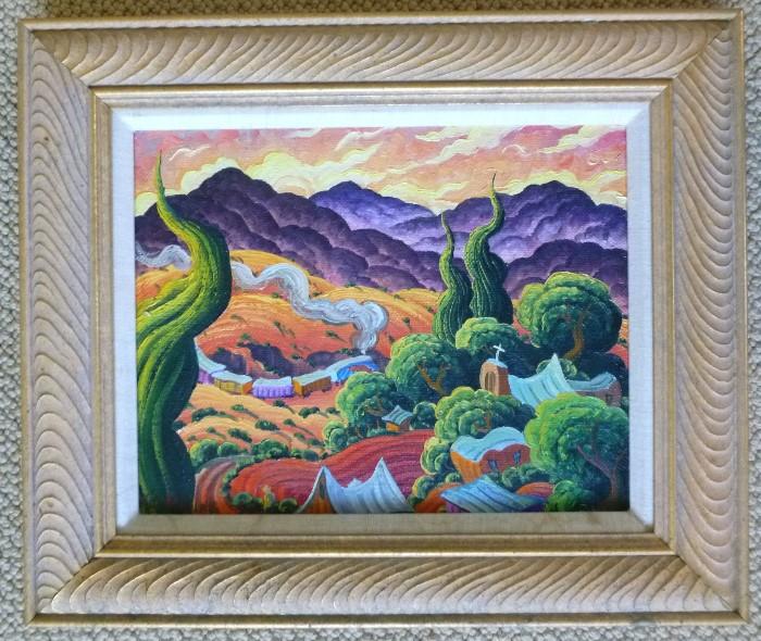 Dusk at Galisteo, 11" x 14" by K. Douglas Wiggins, listed artist.