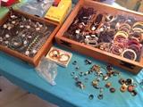 Small selection of Sterling, Gold, Bone, Ivory, Bakelite and Brass jewelry!  This will be the largest collection of jewelry we've ever seen!