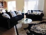 Jeomes Blue Sofa & Love Seat, Large Chinese Rug