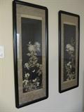 Pair Japanese Silk Embroidered
