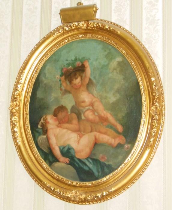 "Putti" Late-19th. C. Oil-on-Canvas  SOLD!