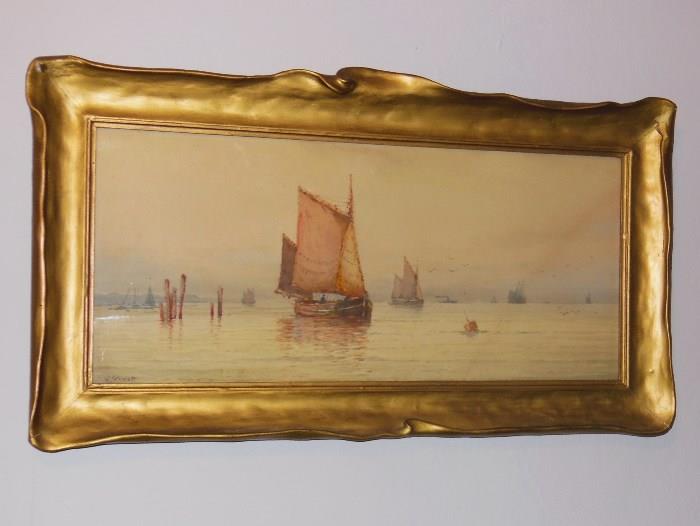 "Italian Bay" by William Stewart, Listed, 1823-1906  SOLD!