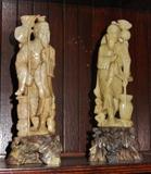 A Pair of 1920's Carved Soapstone Fish Peddlers