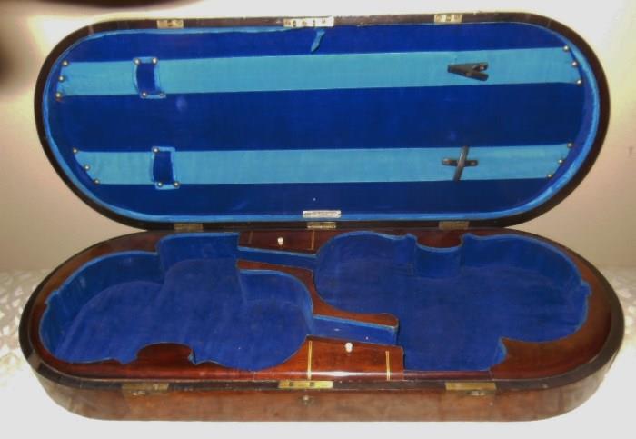Antique Burled Double-Violin Case, Burled Wood  SOLD!