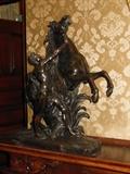 One of a Pair of Late-19th. C. Bronze Marly Horses
