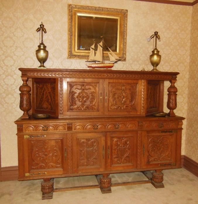 A 1920's Jacobean-Style China Cabinet / Chest