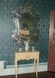 Large Ornate Etched Italian Mirror SOLD!  but we have the Marble Top Vanity