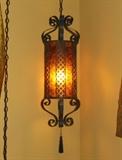 Fun 1970's Iron Hanging Lantern