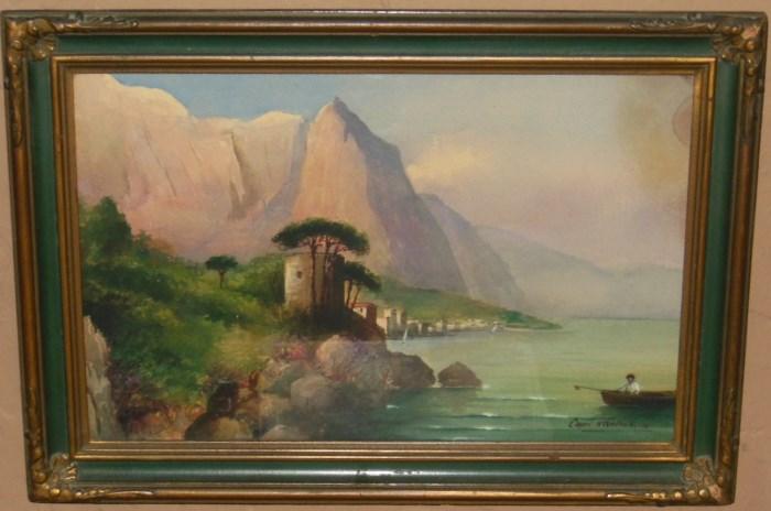 "Capri" 1914; Original Watercolor by H. Wagner, (Georg Fischoff) 1859-1914.  SOLD!