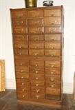 A Vintage Tall Oak Office Record Cabinet (see drawers in next pic)