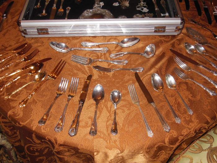 Selection of Silver-and-Gold-Plated Dinner Services (eight different services)
