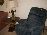 1970's table &amp; lamp.  Recliner