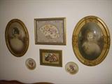 Antique oval frames with convex glass, etc.