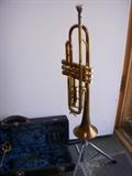 Martin Standard Handcraft trumpet with stand and case.  Made in Elkhart, Indiana