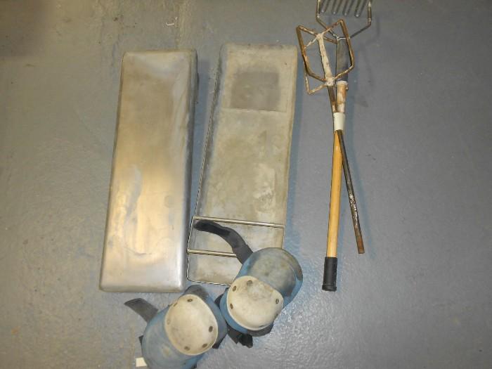 cement knee pads / mixing tools