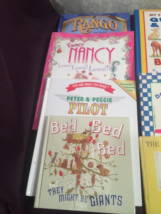 Books for children ages 2-10. Most are in very good condition. Veggie tales, Fancy Nancy, and Disney Princess books are included in this lot. All items are in good condition.