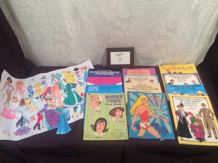 Very nice paper doll collection. Some of these date from the 1950/60s (The Disney and nurse paper dolls) and some are newer. Some are in brand new, unused condition. The felt dolls are an unusual find! All items are in good condition.