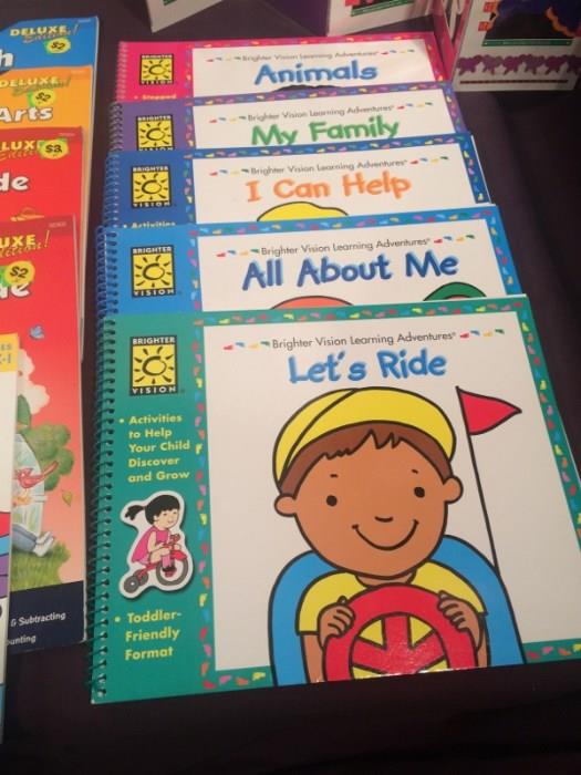 Children's educational books and workbooks for various subjects (math, vocabulary, reading, etc.) targeted for ages 4-10, all in good condition. Great for summer work or home schooling. All items are in good condition.