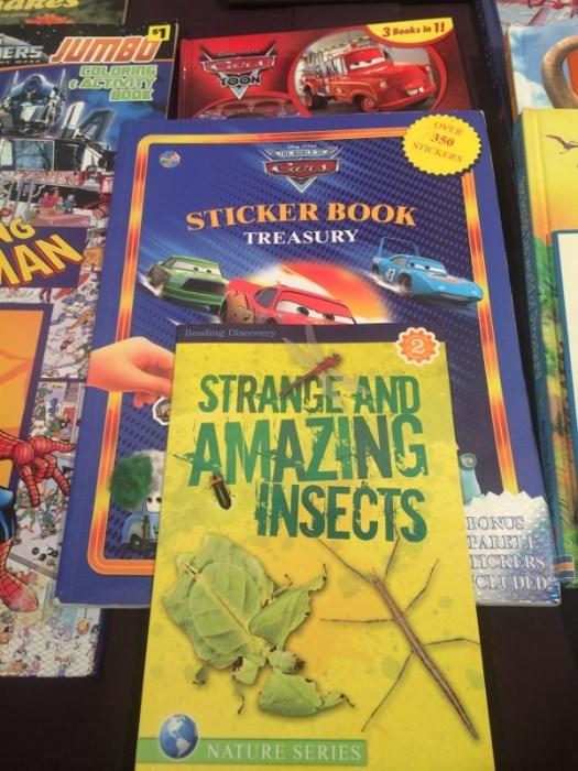 Children's books featuring the topics of dinosaurs, machines, reptiles, insects, Cars, etc. Reading and sticker books, etc. All in good condition.