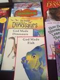Children's books featuring the topics of dinosaurs, machines, reptiles, insects, Cars, etc. Reading and sticker books, etc. All in good condition.
