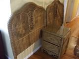 Wicker Headboards & Nightstand