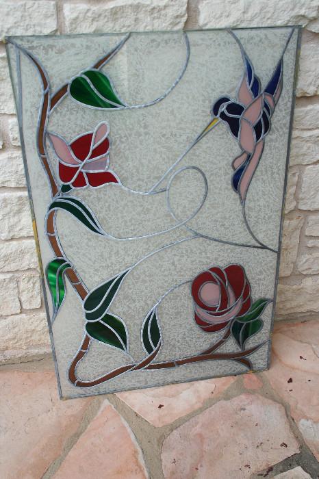 Stain glass of humming birds