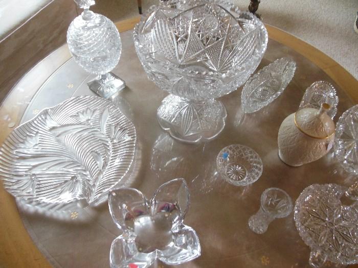 Variety of Crystal, Pressed, Cut Glass