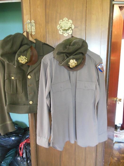 Vintage Army Air Corp Uniforms .Shirts ,Slacks, Dress. Hats..no medals 