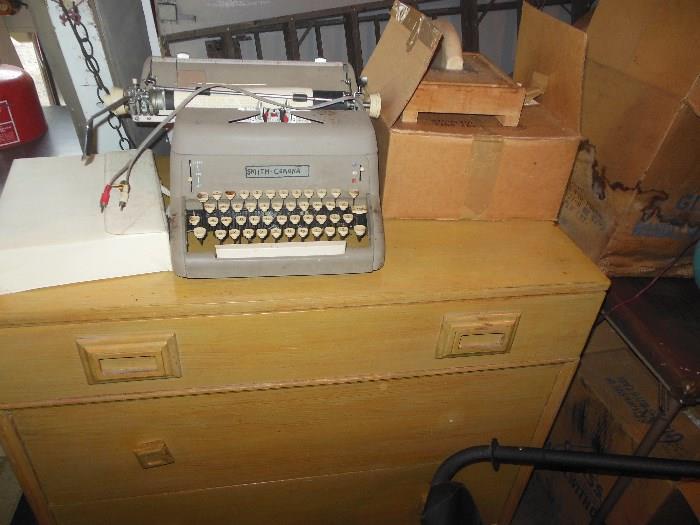 Mid Century Chest.Smith Corona Typewriter