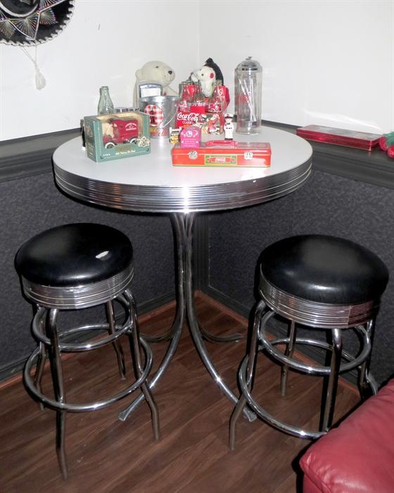 Retro table and barstools