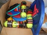 frisbee and tennis equip