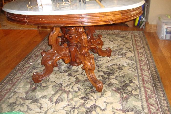 HUGE Marble top parlor Table