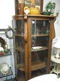 antique oak curio