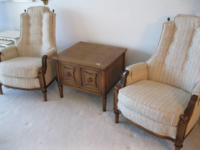 matching side chairs and an end table